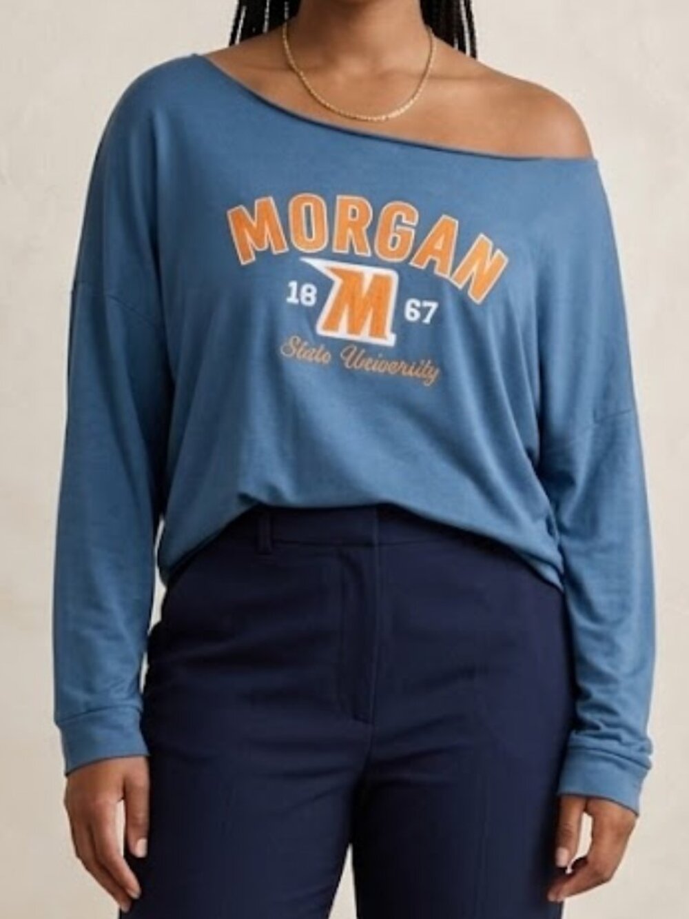 NWT Collegiate Luxe Morgan State University MSU Off the Shoulder Top 2XL